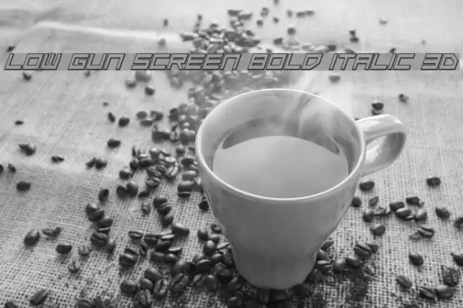 Low Gun Screen Bold Italic 3D Шрифта examples