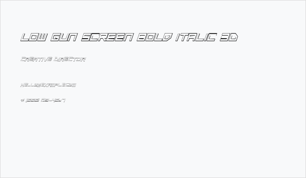 Low Gun Screen Bold Italic 3D Business Card