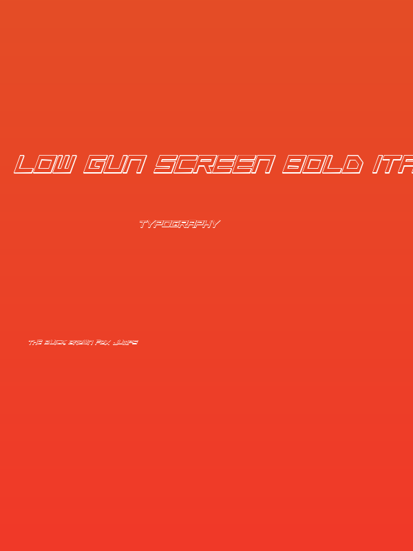 Low Gun Screen Bold Italic 3D Poster