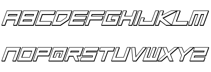 Low Gun Screen Bold Italic 3D Font LOWERCASE