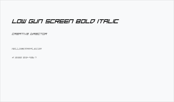Low Gun Screen Bold Italic Business Card