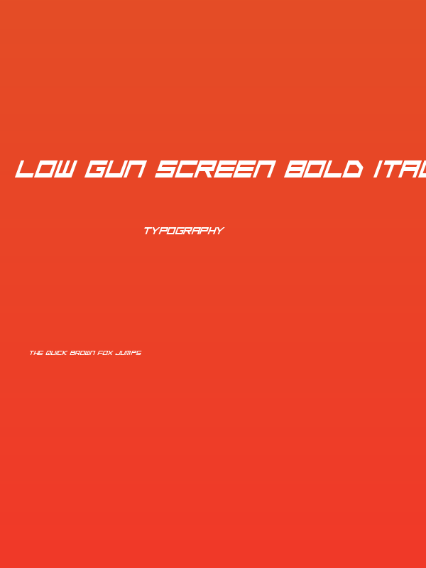 Low Gun Screen Bold Italic Poster