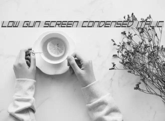 Low Gun Screen Condensed Italic Font examples