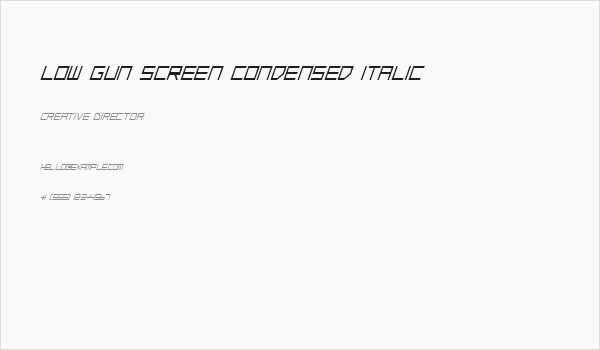 Low Gun Screen Condensed Italic Business Card