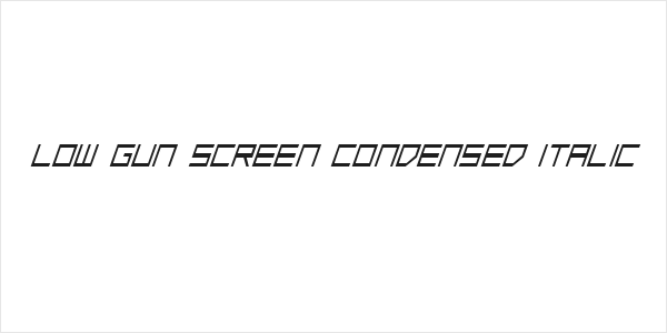 Low Gun Screen Condensed Italic Logo