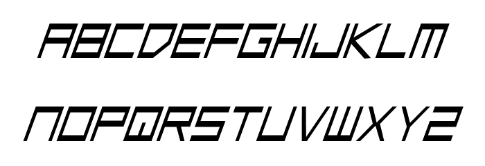 Low Gun Screen Condensed Italic Font LOWERCASE