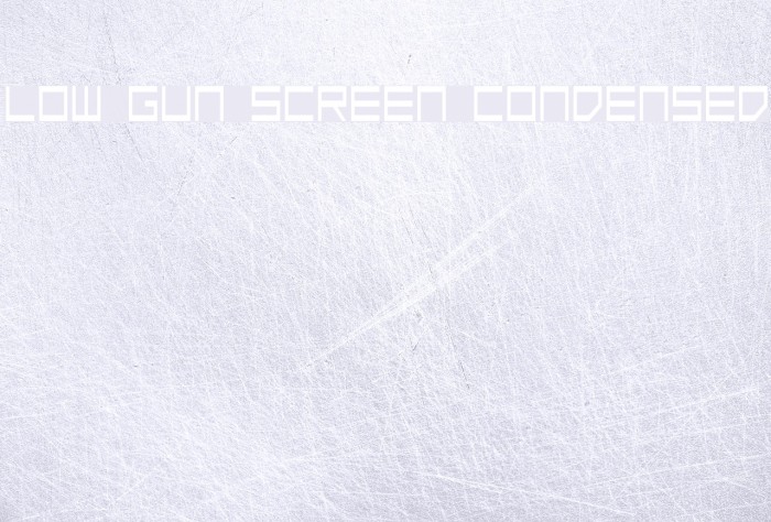 Low Gun Screen Condensed फ़ॉन्ट examples
