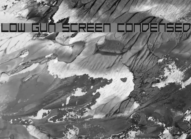 Low Gun Screen Condensed Schriftart examples