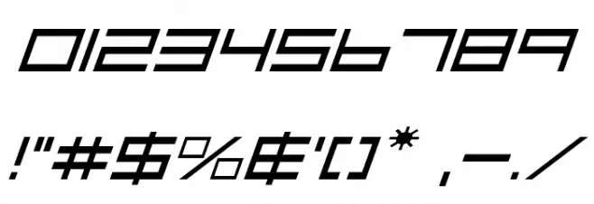 Low Gun Screen Expanded Italic Font OTHER CHARS