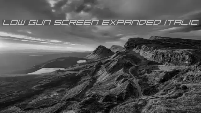 Low Gun Screen Expanded Italic Font examples