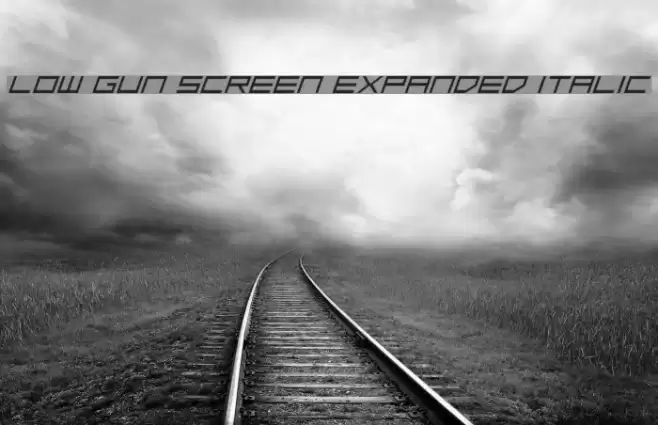 Low Gun Screen Expanded Italic Font examples