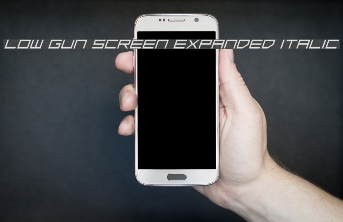 Low Gun Screen Expanded Italic Font examples
