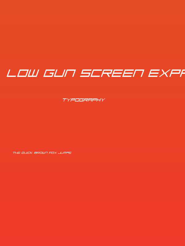 Low Gun Screen Expanded Italic Poster