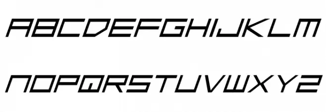 Low Gun Screen Expanded Italic Caratteri MINUSCOLO