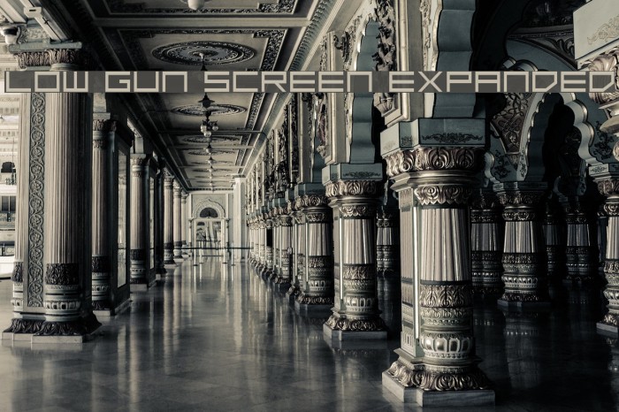 Low Gun Screen Expanded Font examples