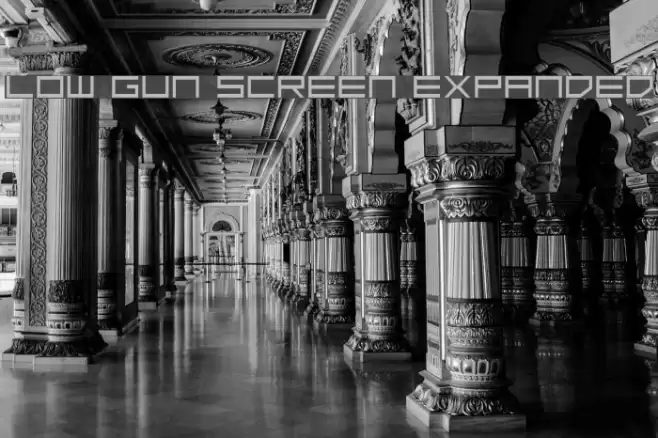Low Gun Screen Expanded Font examples
