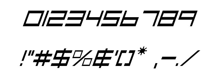Low Gun Screen Italic Font OTHER CHARS