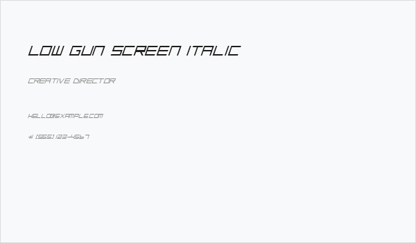 Low Gun Screen Italic Business Card