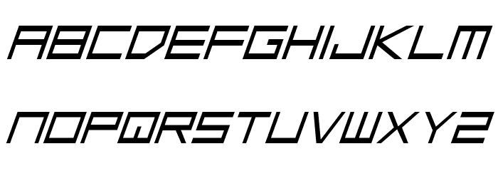Low Gun Screen Italic Font LOWERCASE