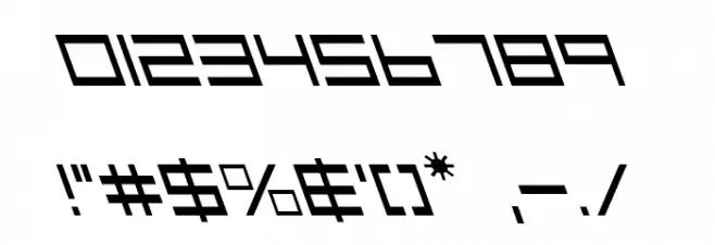 Low Gun Screen Leftalic Font OTHER CHARS