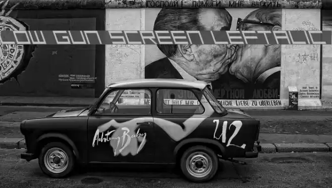 Low Gun Screen Leftalic Font examples