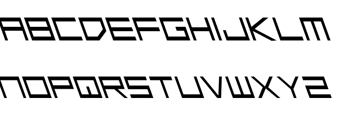 Low Gun Screen Leftalic Font LOWERCASE