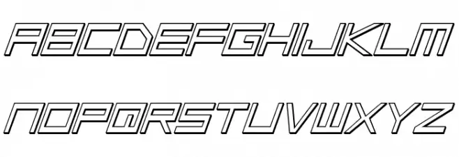 Low Gun Screen Outline Italic Шрифта ВЕРХНИЙ