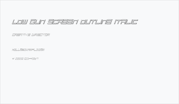 Low Gun Screen Outline Italic Business Card
