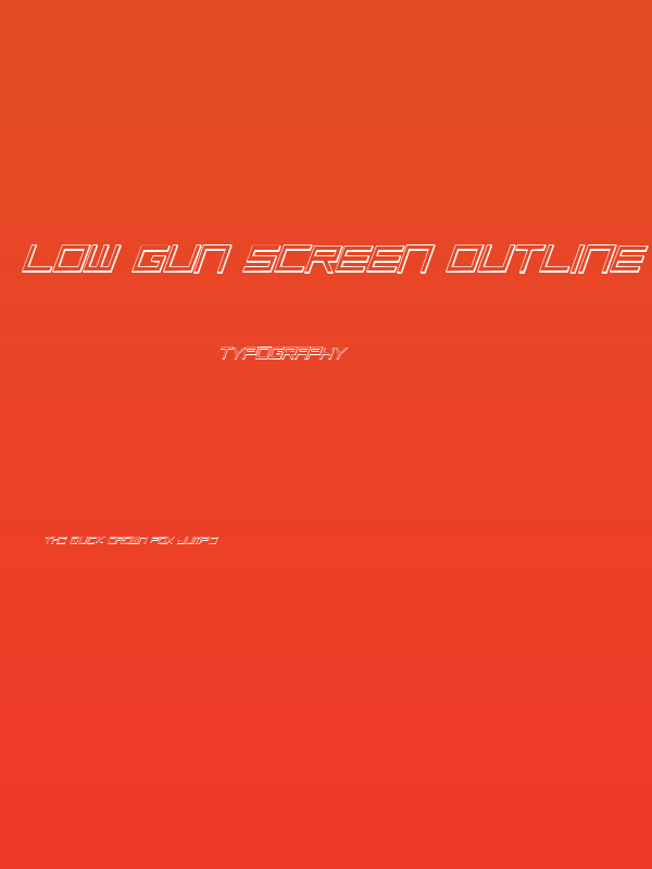 Low Gun Screen Outline Italic Poster