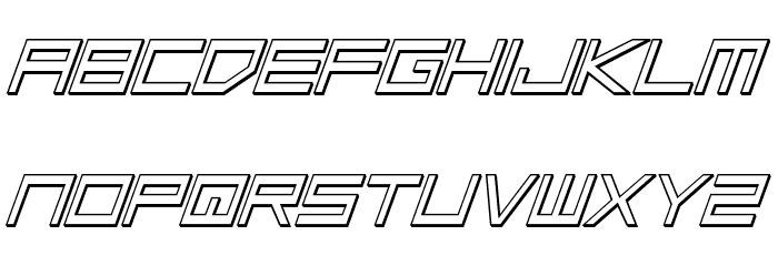 Low Gun Screen Outline Italic Font LOWERCASE