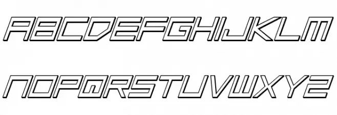 Low Gun Screen Outline Italic 字体 小写