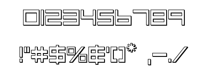 Low Gun Screen Outline Font OTHER CHARS