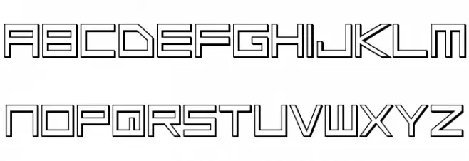 Low Gun Screen Outline Schriftart Groß