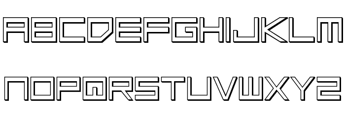 Low Gun Screen Outline Font LOWERCASE