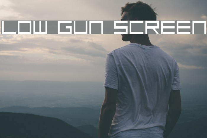 Low Gun Screen Шрифта examples