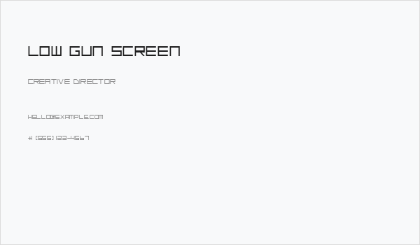 Low Gun Screen Business Card
