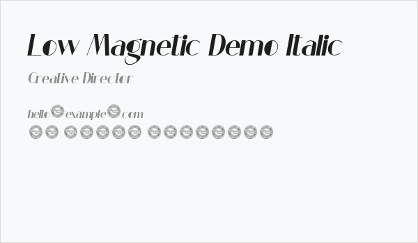 Low Magnetic Demo Italic Business Card