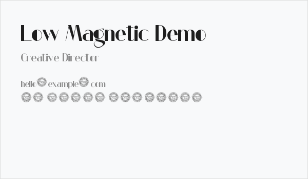 Low Magnetic Demo Business Card