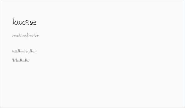 LowCase Business Card