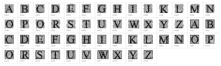 LowEngravedCapsDark Character Map