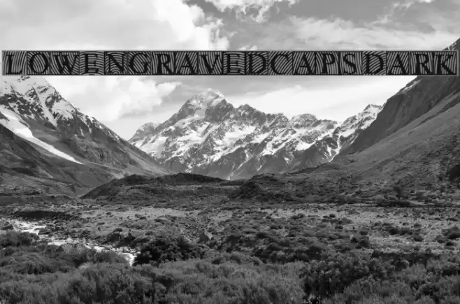 LowEngravedCapsDark Font examples