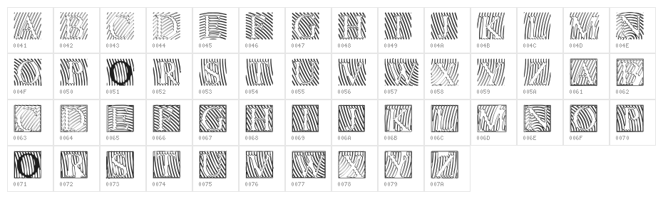 LowEngravedCapsHollow Character Map