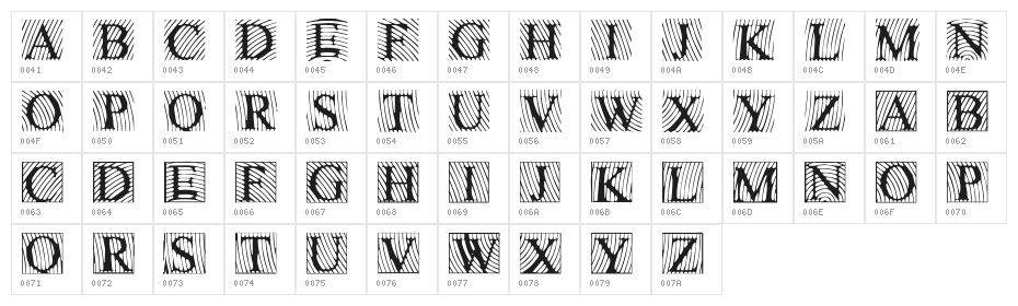 LowEngravedCapsLight Character Map