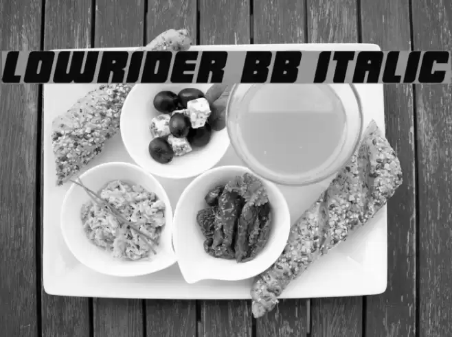 LowRider BB Italic Font examples
