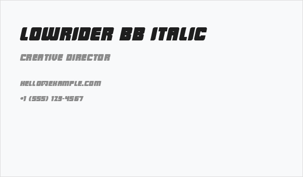 LowRider BB Italic Business Card
