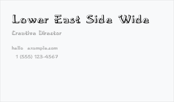 Lower East Side Wide Business Card