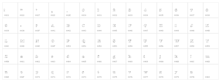 LowerHaight Character Map