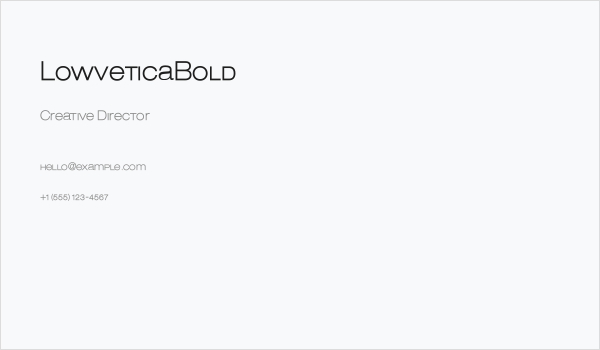 LowveticaBold Business Card