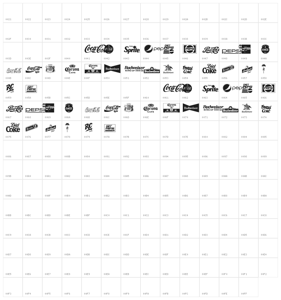logos and logos tfb Character Map