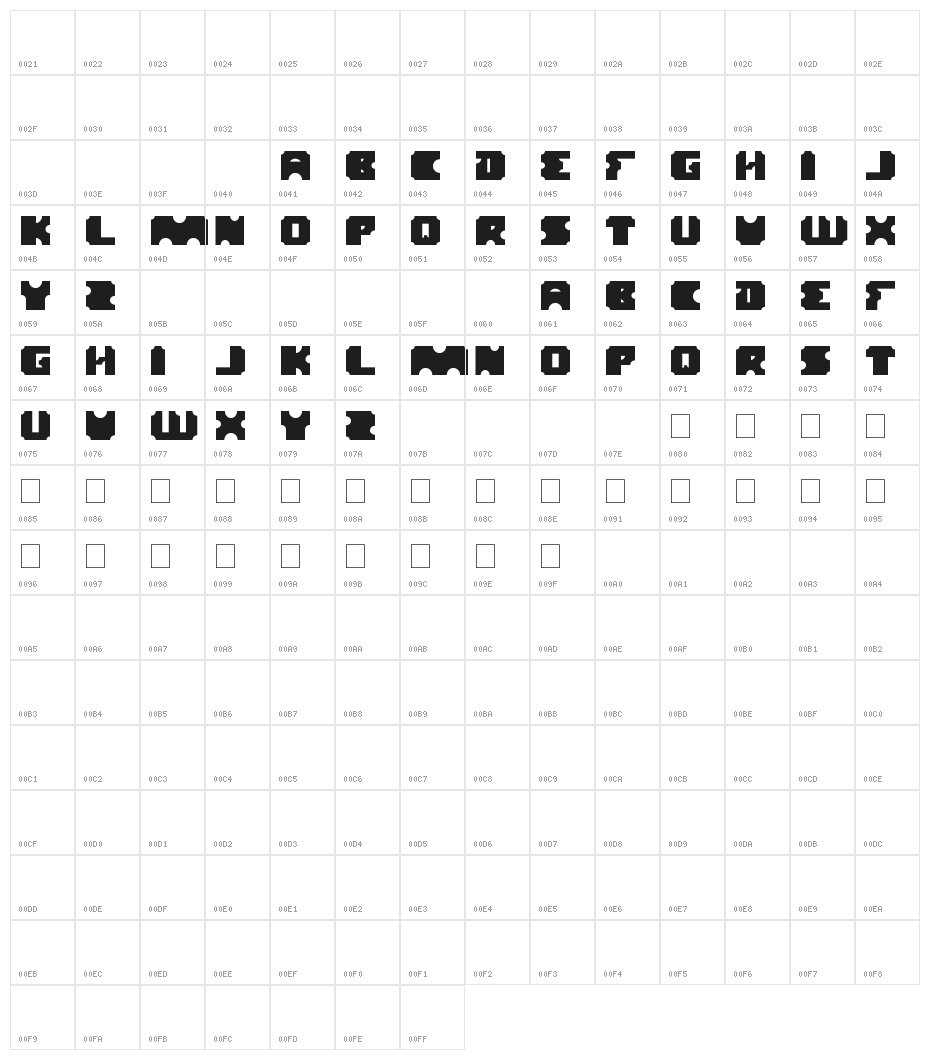 logotype Character Map